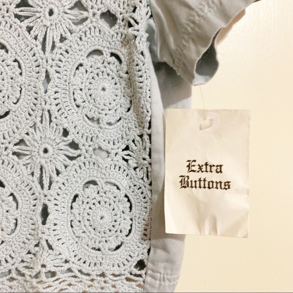 Coldwater Creek Vintage 80’s style lace light blue embroidered crochet crop. P/M - Picture 9 of 10